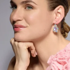 Pendientes de Plata de Ley 925 y Circonita Multicolor acabado rodio - Shigua