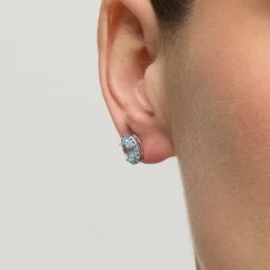 Pendientes de Plata de Ley 925 y Circonita Aguamarina acabado rodio - Unxo