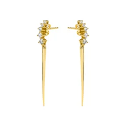Pendientes de Plata de Ley 925 y Circonita Brillante acabado oro amarillo de 18k - Copim
