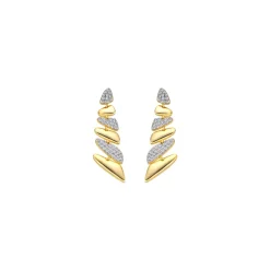 Pendientes de Plata de Ley 925 y Circonita Brillante acabado oro amarillo de 18k - Zolbak