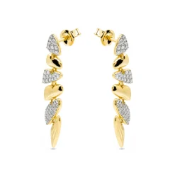 Pendientes de Plata de Ley 925 y Circonita Brillante acabado oro amarillo de 18k - Zolbak