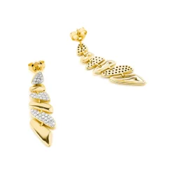 Pendientes de Plata de Ley 925 y Circonita Brillante acabado oro amarillo de 18k - Zolbak