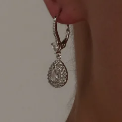 Pendientes de Plata de Ley 925 con Circonita Brillante acabados en rodio - Shiyi