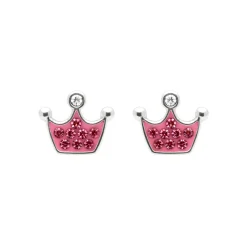 Pendientes de Plata de Ley 925 y Circonita Rosa acabado en rodio - Thilko