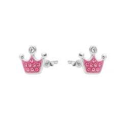 Pendientes de Plata de Ley 925 y Circonita Rosa acabado en rodio - Thilko