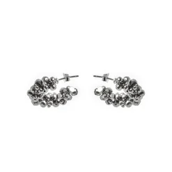 Pendientes de Plata de Ley 925 y Hematite acabado en rodio - Silka