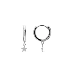 Pendientes de Plata de Ley 925 acabados en rodio - Estrella
