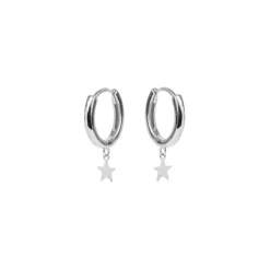 Pendientes de Plata de Ley 925 acabados en rodio - Estrella