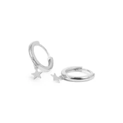 Pendientes de Plata de Ley 925 acabados en rodio - Estrella