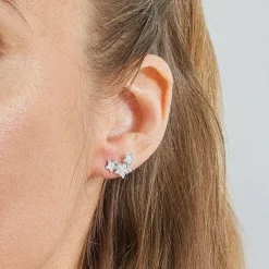 Pendientes de Plata de Ley 925 con Circonita Brillante acabados en rodio - Familia