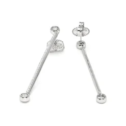 Pendientes de Plata de Ley 925 y Circonita Brillante acabado en rodio - Iperio