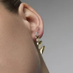 Pendientes de Plata de Ley 925 y Circonita Brillante acabado oro amarillo de 18k - Zolbak