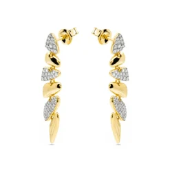 Pendientes de Plata de Ley 925 y Circonita Brillante acabado oro amarillo de 18k - Zolbak
