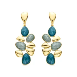 Pendientes de Resina Verde acabados en oro amarillo 18K - Nortul
