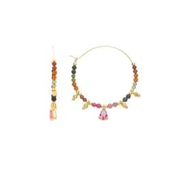 Pendientes de Turmalina Multicolor acabados en oro amarillo 18K - Baim