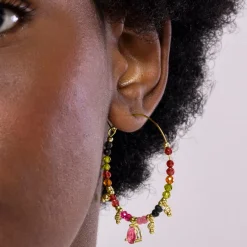 Pendientes de Turmalina Multicolor acabados en oro amarillo 18K - Baim