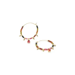 Pendientes de Turmalina Multicolor acabados en oro amarillo 18K - Baim