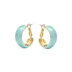 Pendientes Haiss de Lacado Azul acabado oro amarillo de 18k