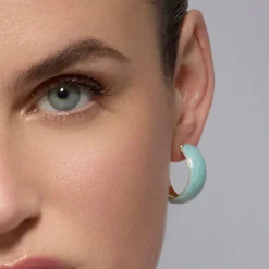 Pendientes Haiss de Lacado Azul acabado oro amarillo de 18k