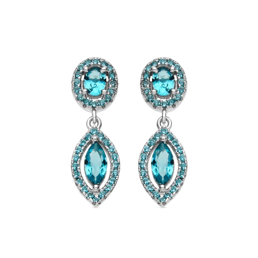 Pendientes Ontary de Plata de Ley 925 y Cuarzo hidrotermal verde - Ontary