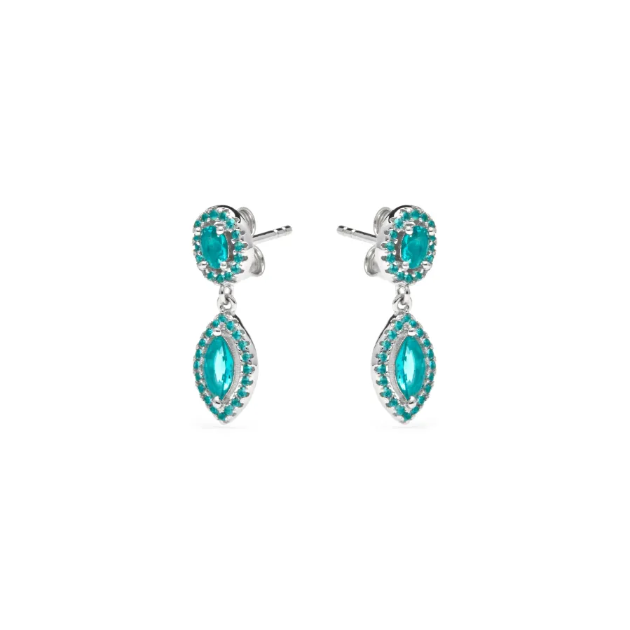 Pendientes Ontary de Plata de Ley 925 y Cuarzo hidrotermal verde - Ontary