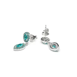 Pendientes Ontary de Plata de Ley 925 y Cuarzo hidrotermal verde - Ontary