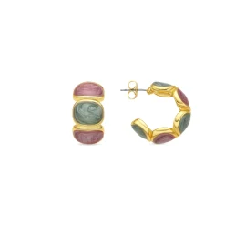 Pendientes Tydra de Lacado Multicolor acabado oro amarillo de 18k