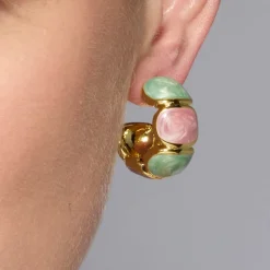 Pendientes Tydra de Lacado Multicolor acabado oro amarillo de 18k