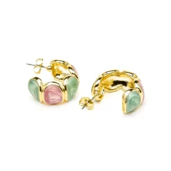 Pendientes Tydra de Lacado Multicolor acabado oro amarillo de 18k