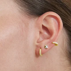 Piercing de Plata de Ley 925 con Circonita Brillante acabado en oro amarillo 18K - Rahlau