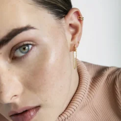 Piercing de Plata de Ley 925 acabado en oro amarillo 18K - Mapu