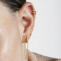 Piercing de Plata de Ley 925 acabado en oro amarillo 18K - Mapu