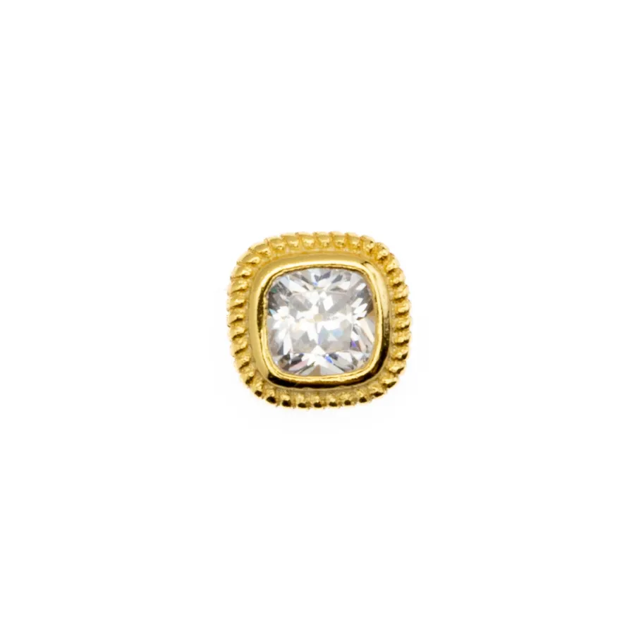 Piercing de Plata de Ley 925 y Circonita Brillante acabado oro 18k - Keya