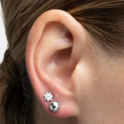 Piercing de Plata de Ley 925 con Circonita Brillante acabado en rodio - Fanti