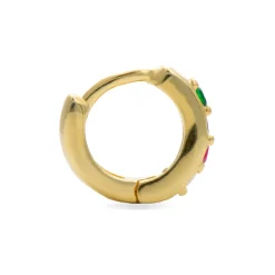 Piercing de Plata de Ley 925 con Circonita Multicolor acabado en oro amarillo 18K - Zule