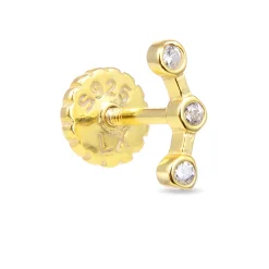 Piercing de Plata de Ley 925 con Circonita Brillante acabado en oro amarillo 18K - Qant