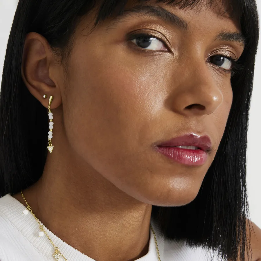Piercing de Plata de Ley 925 con Circonita Brillante acabado en oro amarillo 18K - Dali
