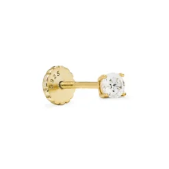 Piercing de Plata de Ley 925 con Circonita Brillante acabado en oro amarillo 18K - Dali