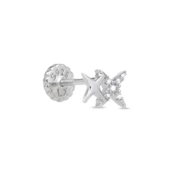 Piercing de Plata de Ley 925 con Circonita Brillante acabado en rodio - Tingio