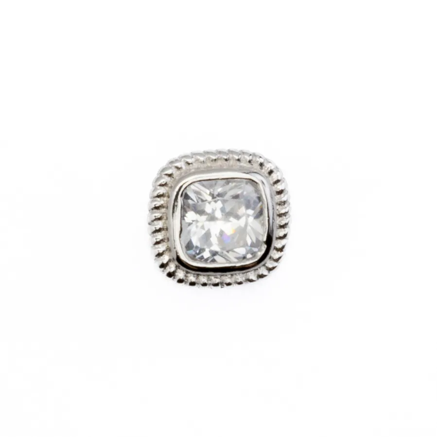 Piercing de Plata de Ley 925 y Circonita Brillante acabado en rodio - Keya