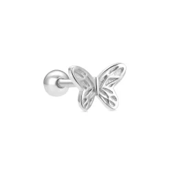 Piercing de Plata de Ley 925 con Circonita Brillante acabado en rodio - Jrak