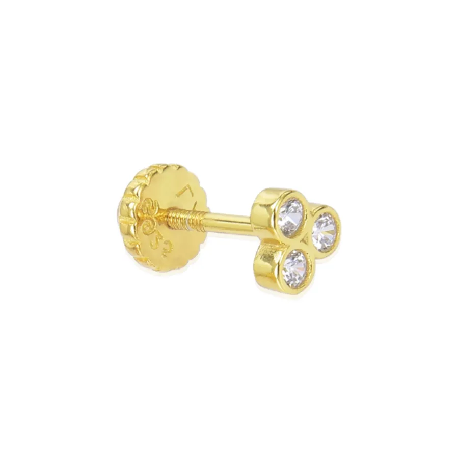 Piercing de Plata de Ley 925 con Circonita Brillante acabado en oro amarillo 18K - Abdel