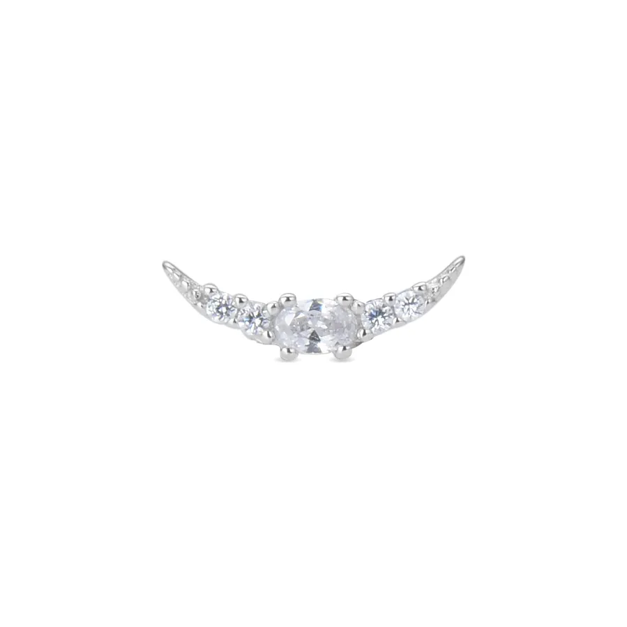 Piercing de Plata de Ley 925 con Circonita Brillante acabado en rodio - Bashi