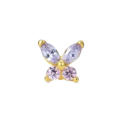Piercing de Plata de Ley 925 con Circonita Multicolor acabado en oro amarillo 18K - Sysya