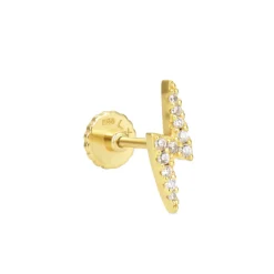 Piercing de Plata de Ley 925 con Circonita Brillante acabado en oro amarillo 18K - Linse