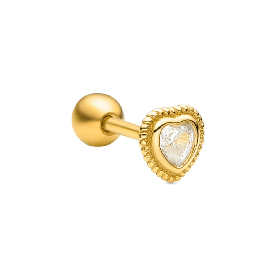 Piercing de Plata de Ley 925 y Circonita Brillante acabado oro 18k - Aimba