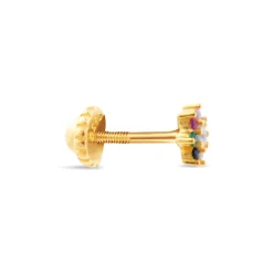 Piercing de Plata de Ley 925 con Circonita Multicolor acabado en oro amarillo 18K - Fanti