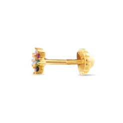 Piercing de Plata de Ley 925 con Circonita Multicolor acabado en oro amarillo 18K - Fanti