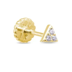 Piercing de Plata de Ley 925 con Circonita Brillante acabado en oro amarillo 18K - Calye