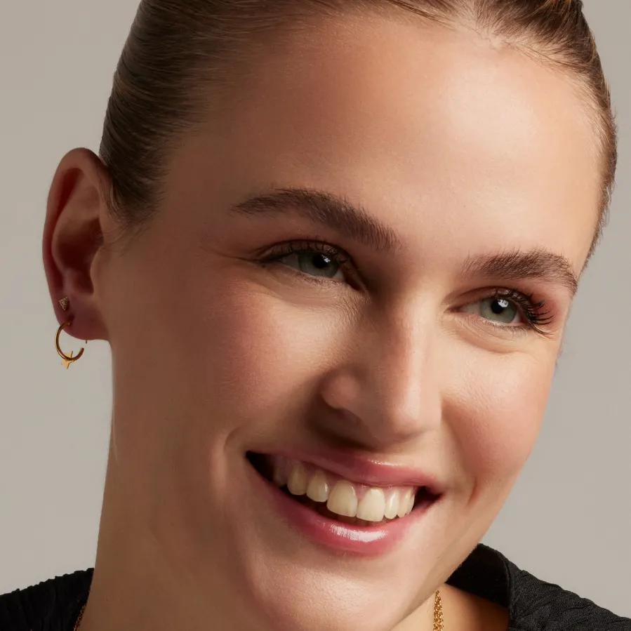 Piercing de Plata de Ley 925 con Circonita Brillante acabado en oro amarillo 18K - Calye